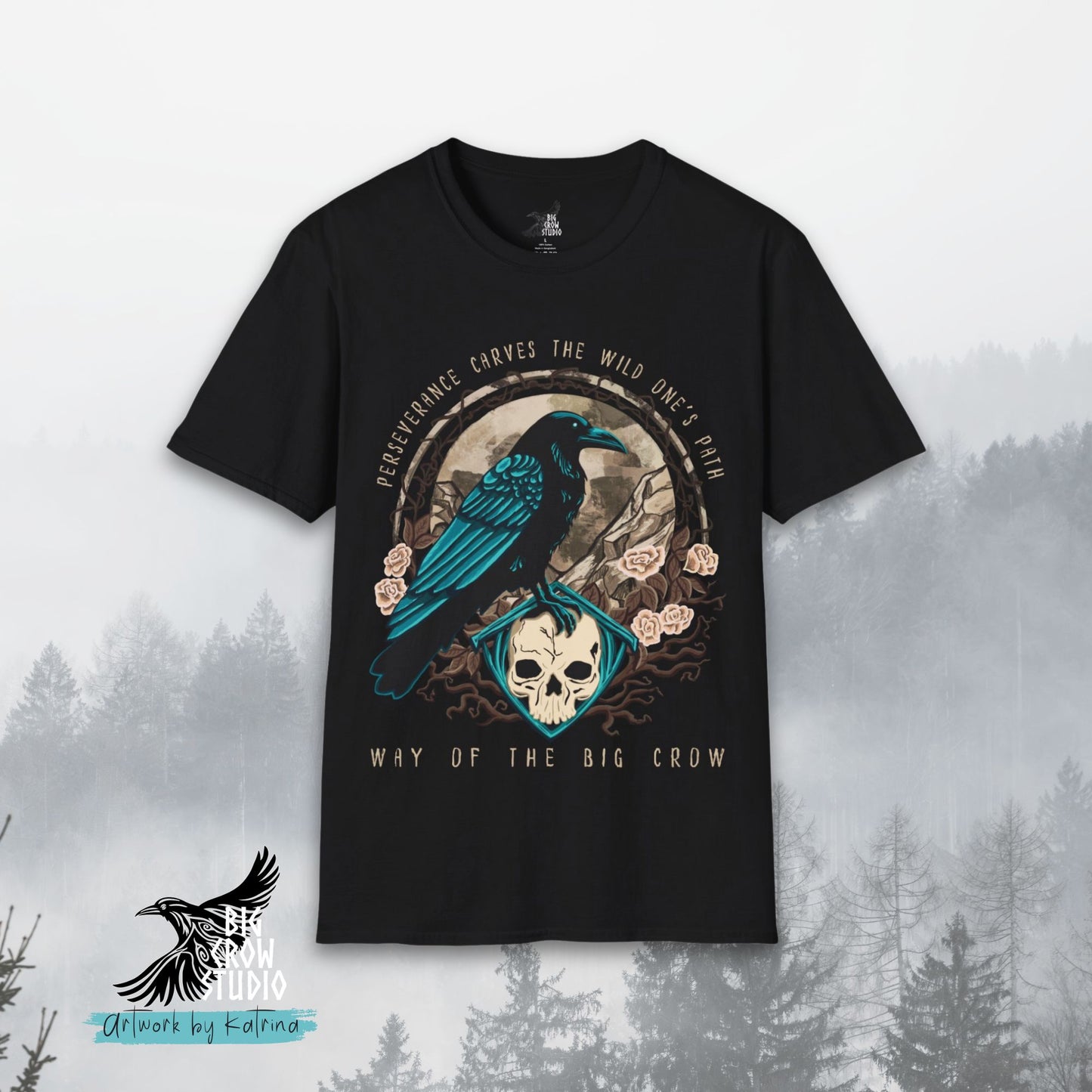 Perseverance Carves the Wild One's Path | Big Crow Graphic Tee