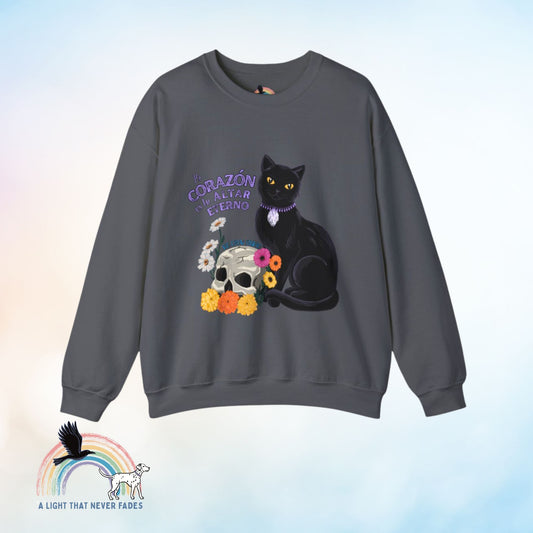Mi Corazón es tu Altar Eterno | Black Cat Graphic Sweater